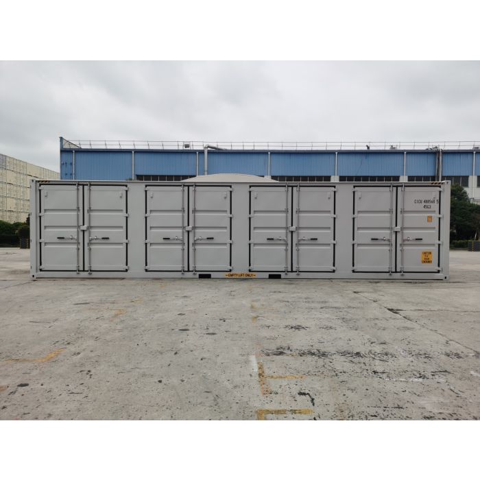 40' Single Trip (New), High Cube with Side Doors, Light Gray in Color with Forklift Pockets and Lockbox