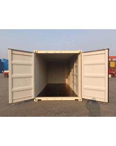 20' Single Trip (New), Standard Height with Side Doors, Beige in Color with Forklift Pockets and Lockbox