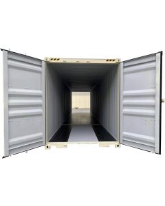 40' Single Trip (New), High Cube with Double Doors, Beige in Color with Forklift Pockets and Lockbox