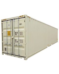 40' Single Trip (New), High Cube, Beige in Color with Forklift Pockets and Lockbox