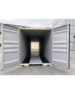 40' Single Trip (New), High Cube with Double Doors, Beige in Color with Forklift Pockets and Lockbox