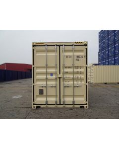 20' Single Trip (New), High Cube Container, Beige in Color with Forklift Pockets and Lockbox